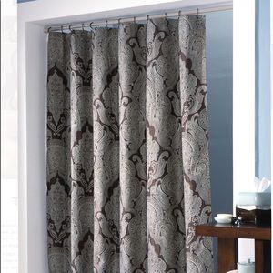Turquoise/brown shower curtain